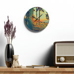 Acrylic Wall Clock - Poly Art - Forest Sunset (Variant 1)