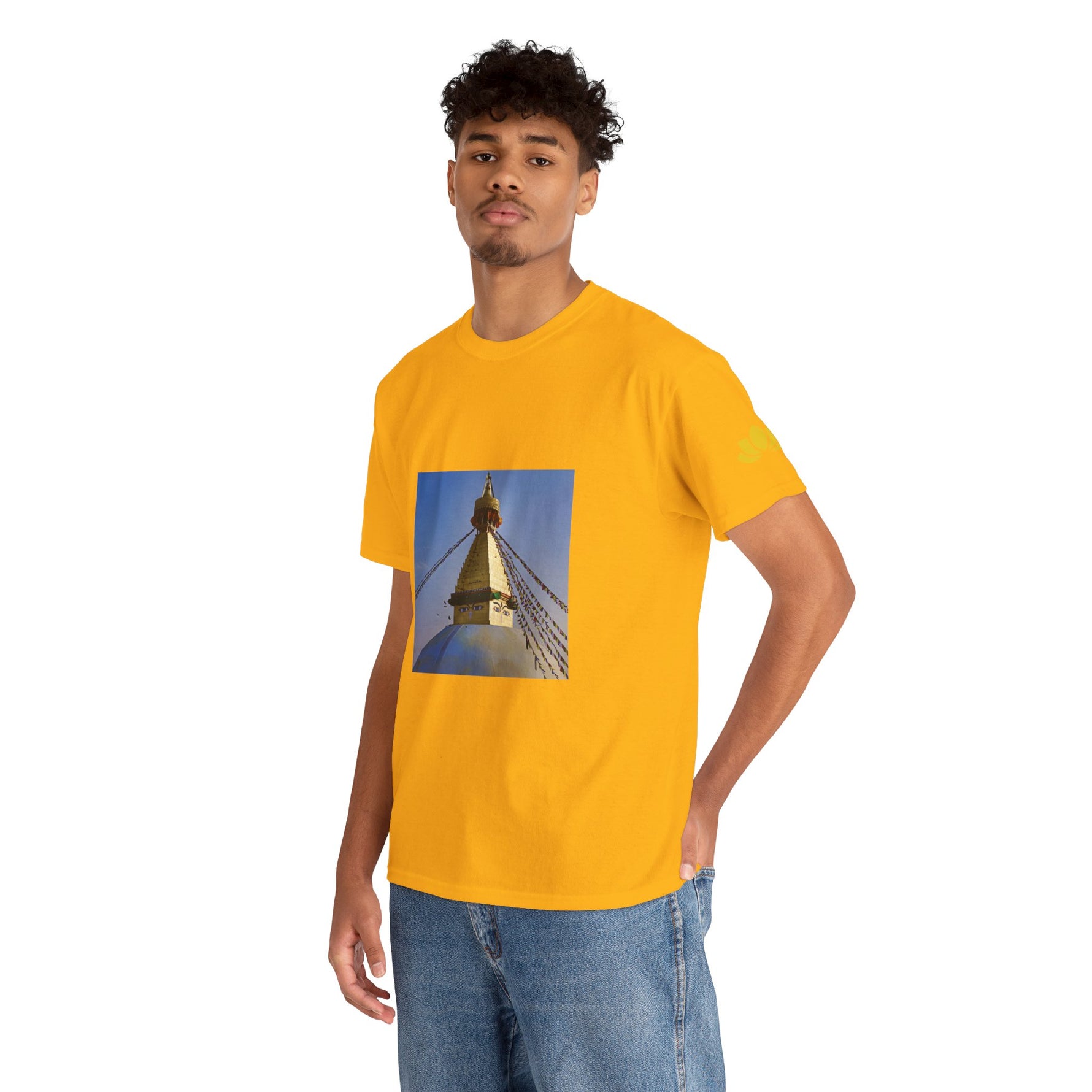 Unisex Heavy Cotton Tee - Nepal, Buddha's Eyes (Variant 6)