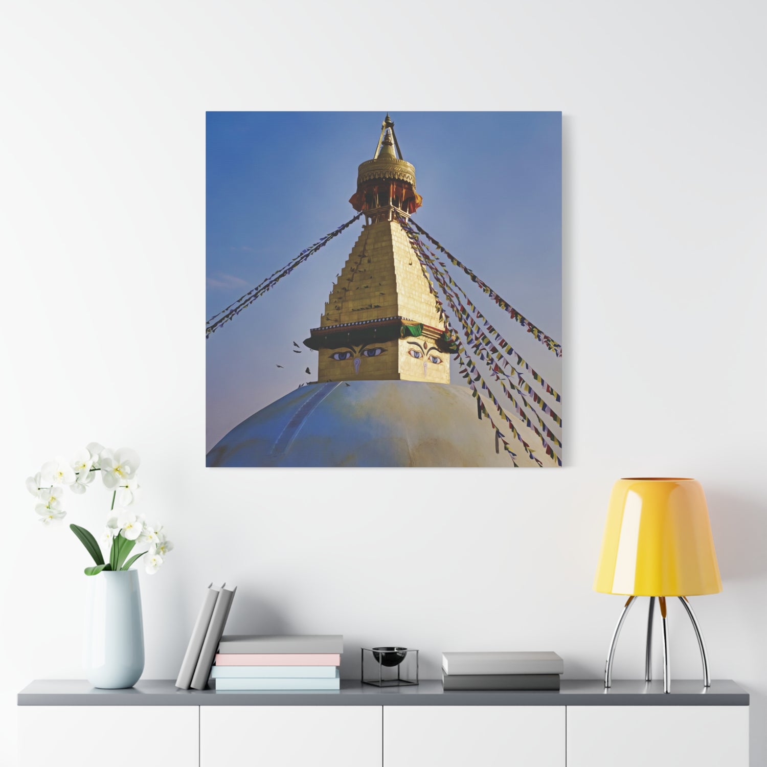 Stretched Matte Canvas - Nepal, Stupa with Buddha's Eyes (Variant 6)