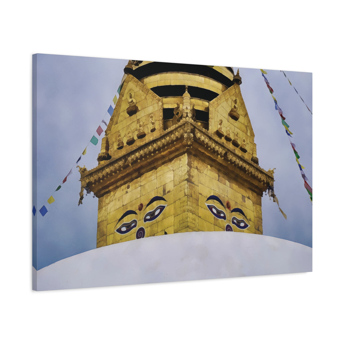 Stretched Matte Canvas - Nepal, Stupa with Buddha's Eyes (Variant 2)