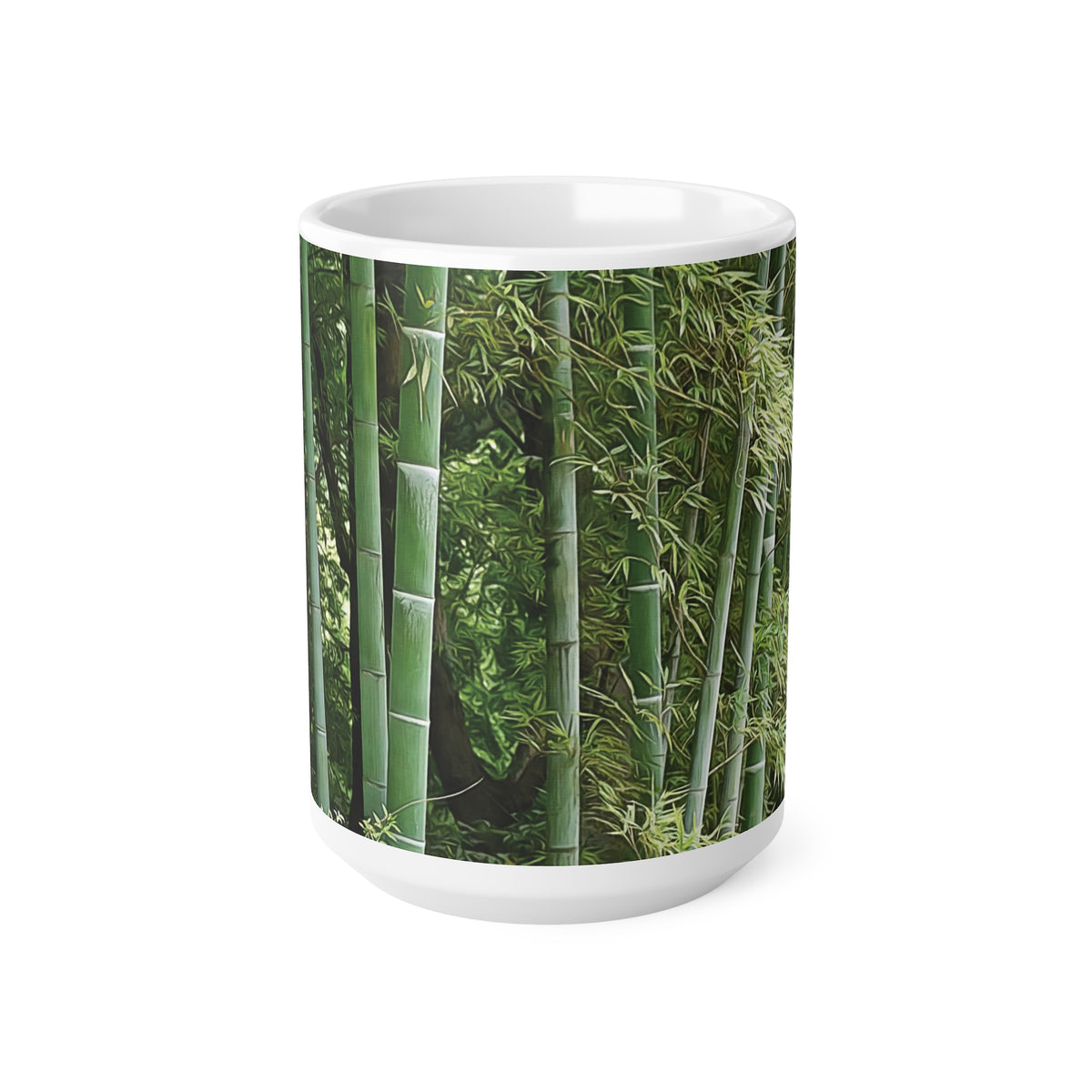 Ceramic White Cup 15oz - Bamboo (Variant 1)