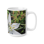 Ceramic White Cup 15oz - Poly Art - Flower of Ornithogalum (Variant 1)