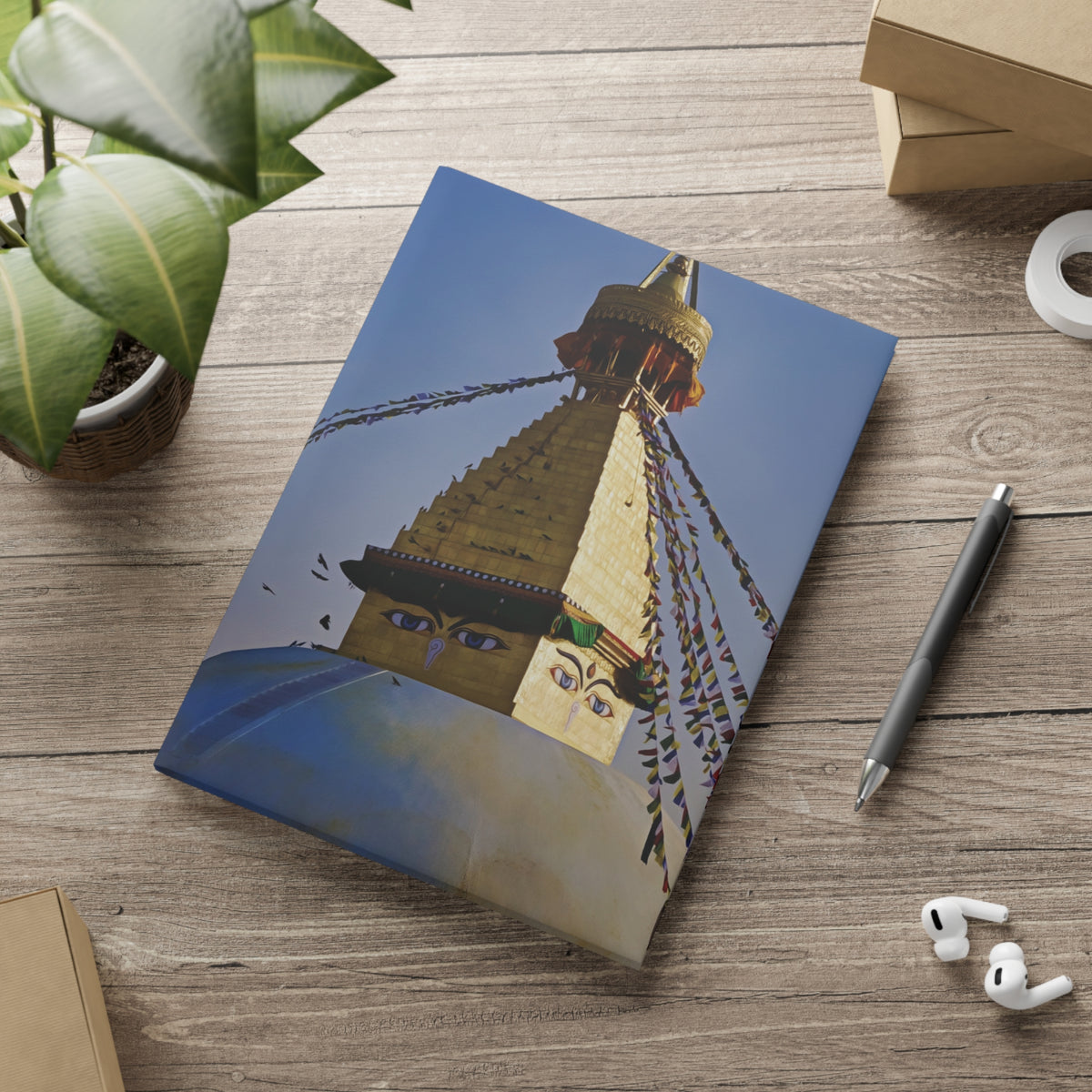 Hardcover Notebook with Puffy Covers - Nepal, Stupa with Buddha's Eyes (Variant 6)