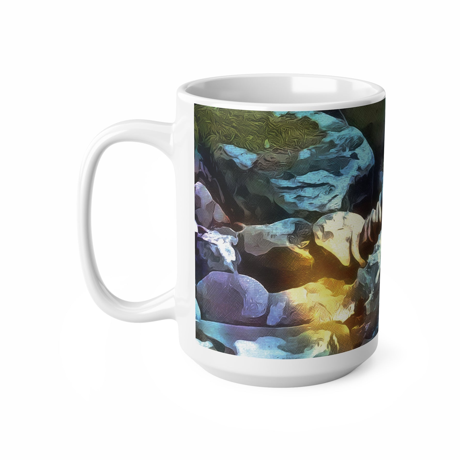 Ceramic White Cup 15oz - Stone Balance (Variant 2)