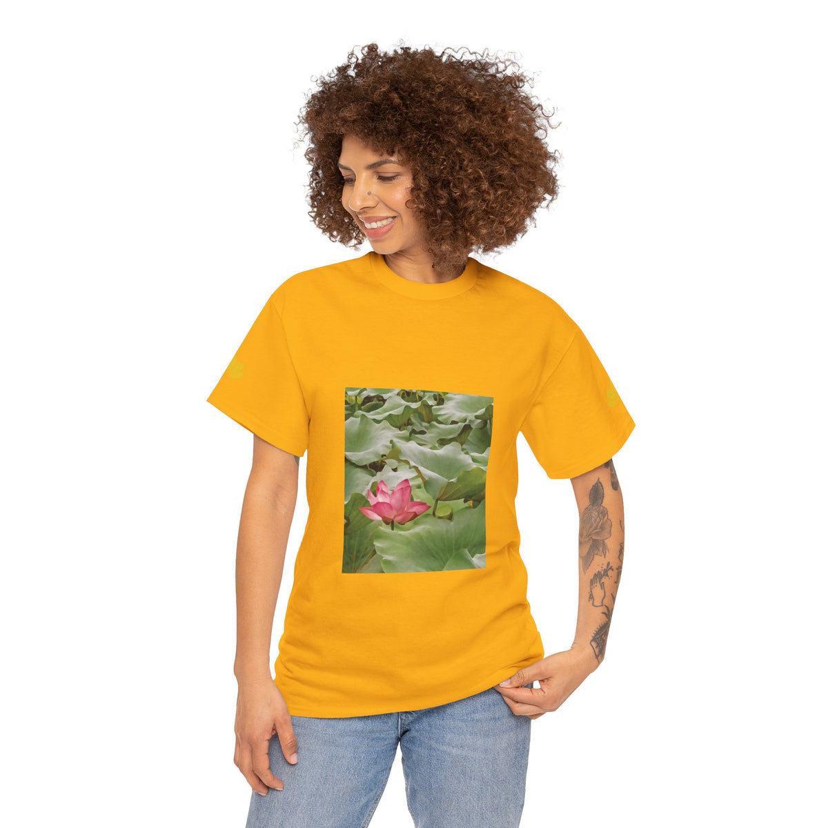 Unisex Heavy Cotton Tee - Flower of Lotus (Variant 1)