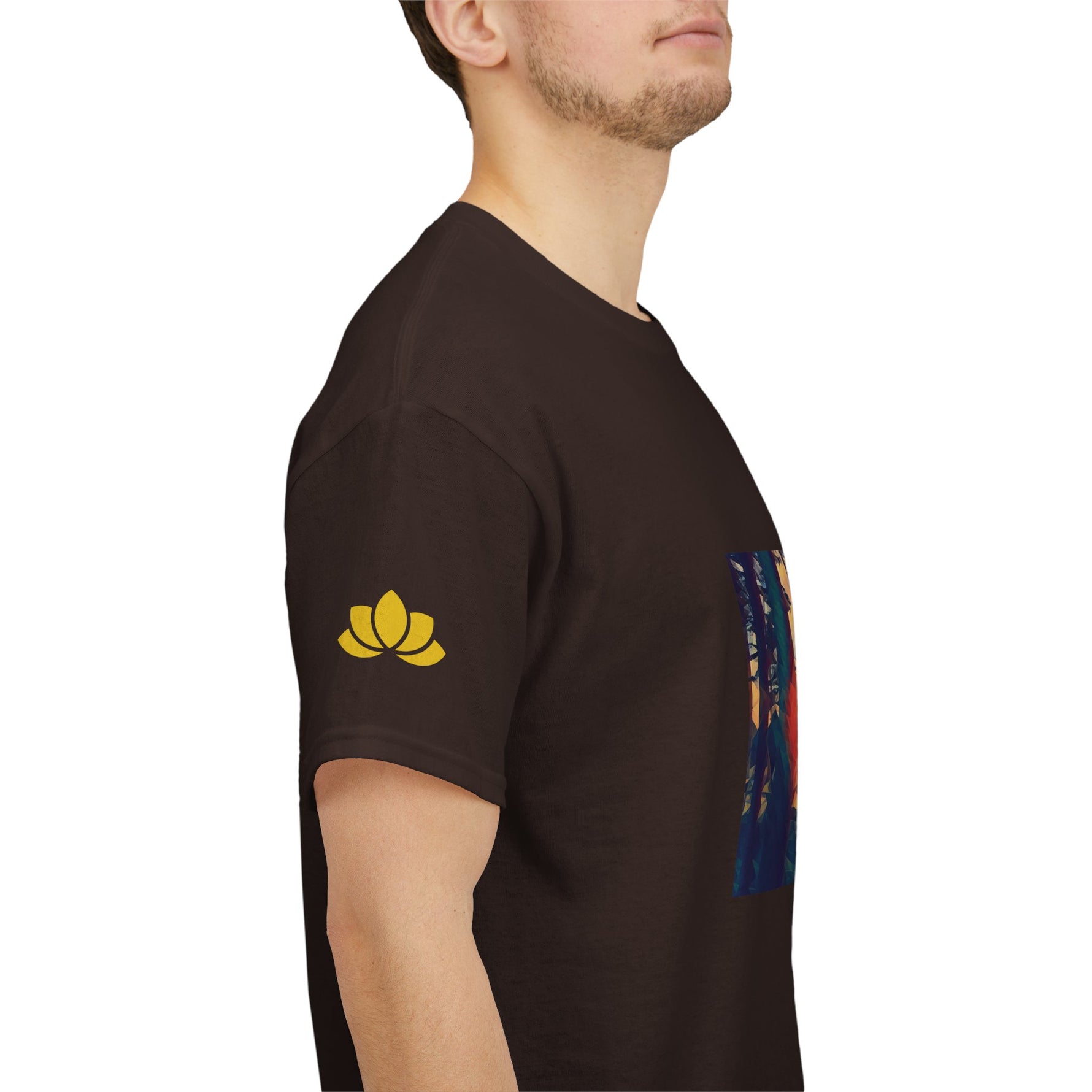 Unisex Heavy Cotton Tee - Poly Art - Forest Sunset (Variant 2)