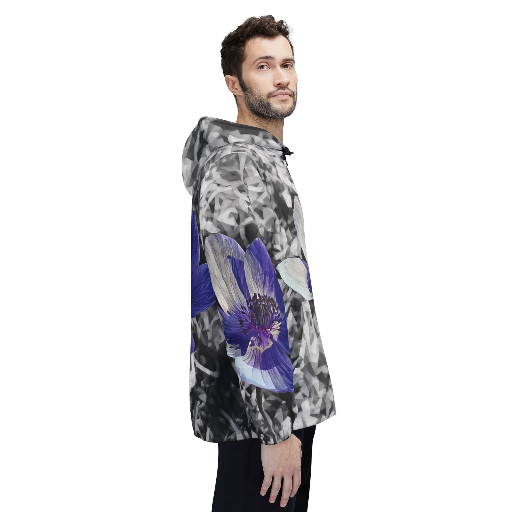 Windbreaker Jacket - Poly Art - Flower of Anemone