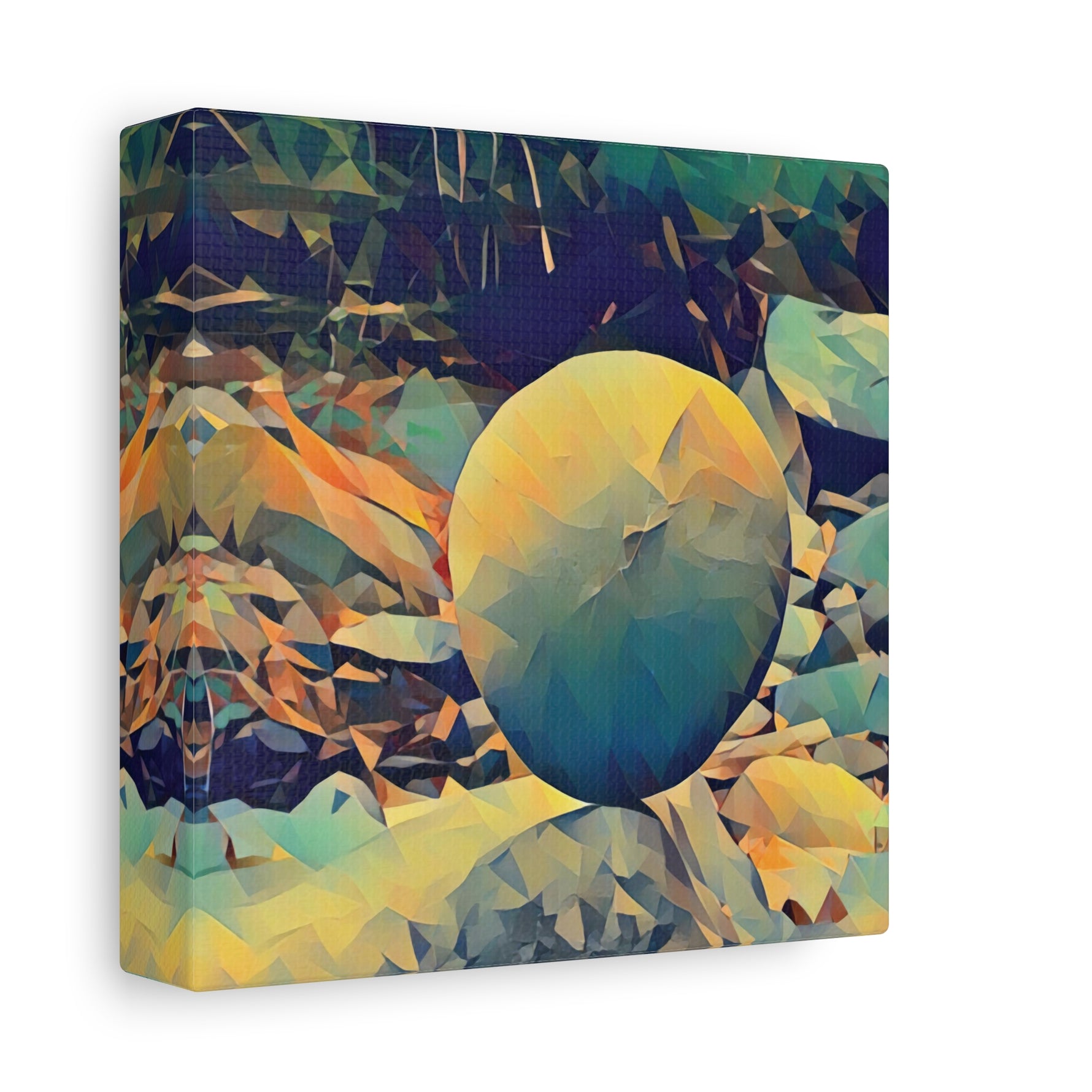 Stretched Matte Canvas - Poly Art - Stone Balance