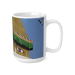 Ceramic White Cup 15oz - Nepal, Stupa with Buddha's Eyes (Variant 3)