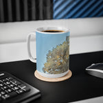 Ceramic White Cup 15oz - Poly Art - Tree Crown (Variant 1)