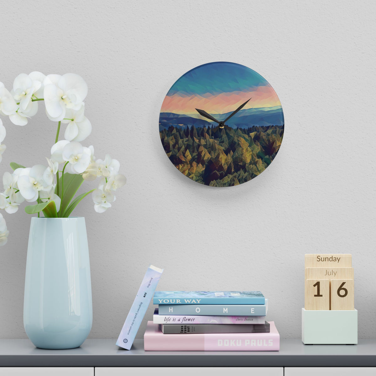 Acrylic Wall Clock - Poly Art - Tuscan Landscape (Variant 1)