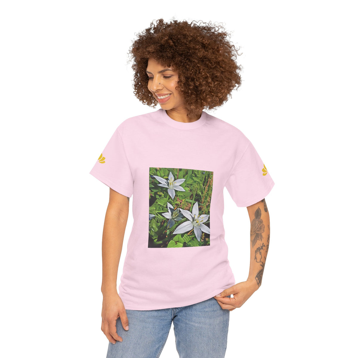 Unisex Heavy Cotton Tee - Poly Art - Flower of Ornithogalum (Variant 1)
