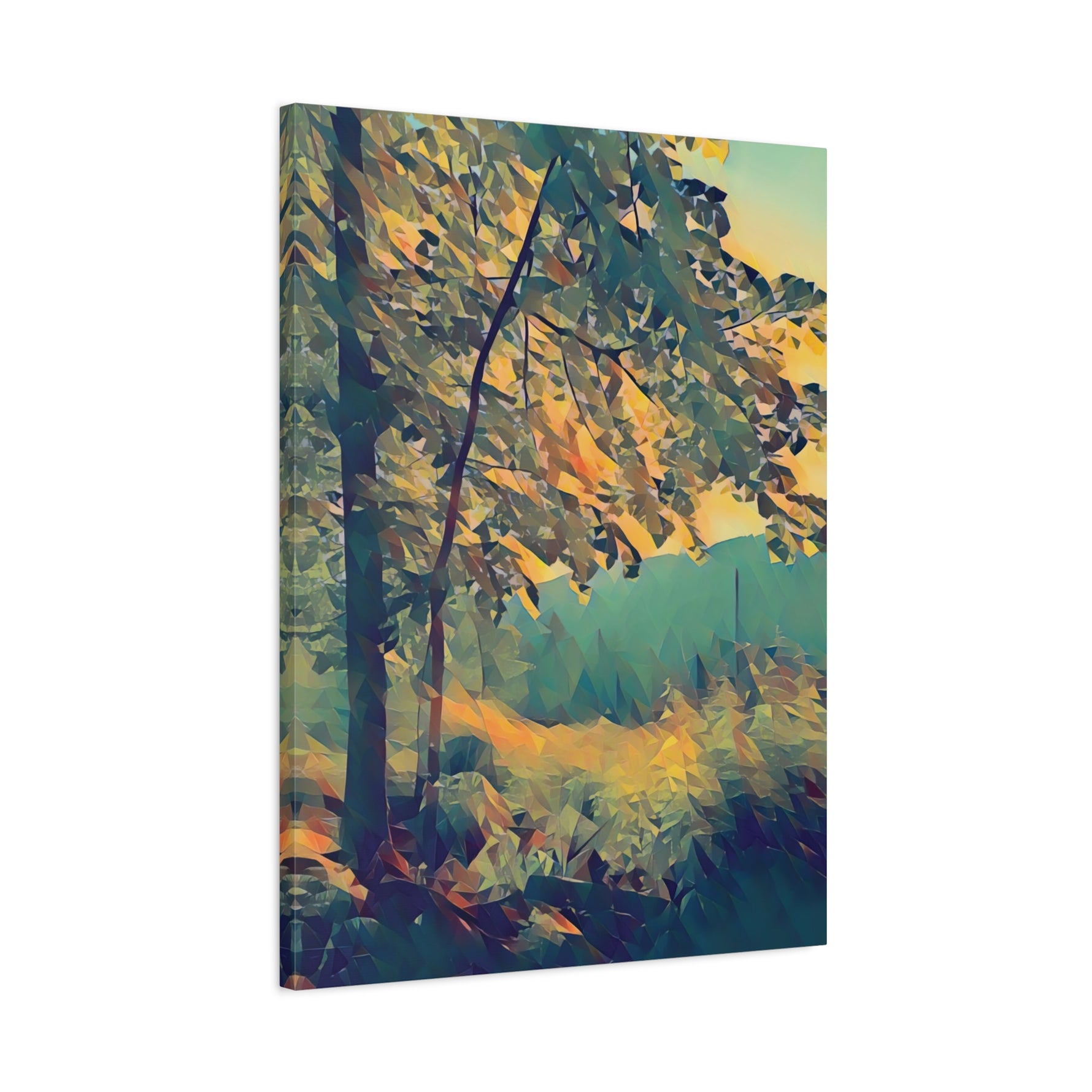 Stretched Matte Canvas - Poly Art - Forest (Variant 12)