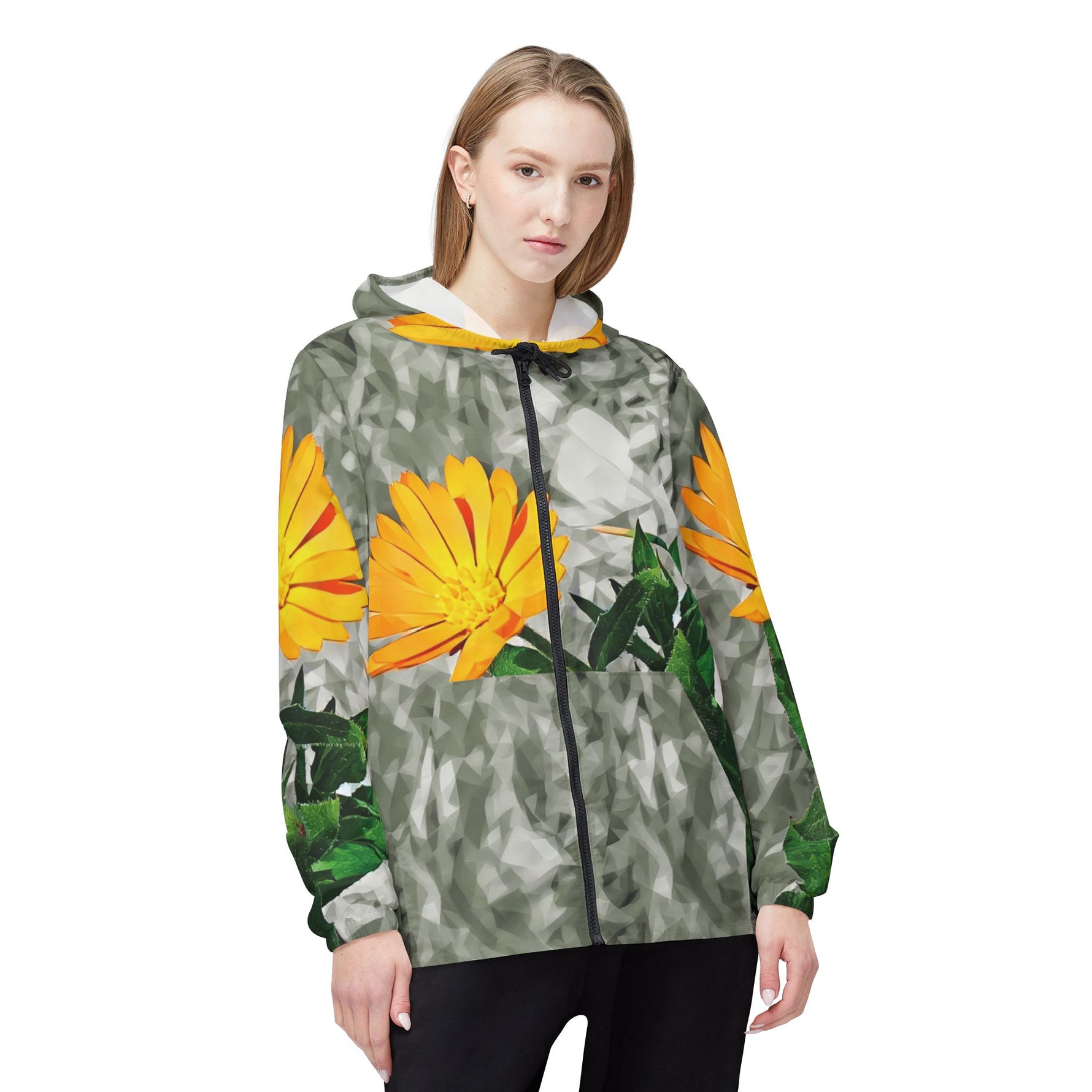 Windbreaker Jacket - Poly Art - Flower of Calendula (Variant 1)