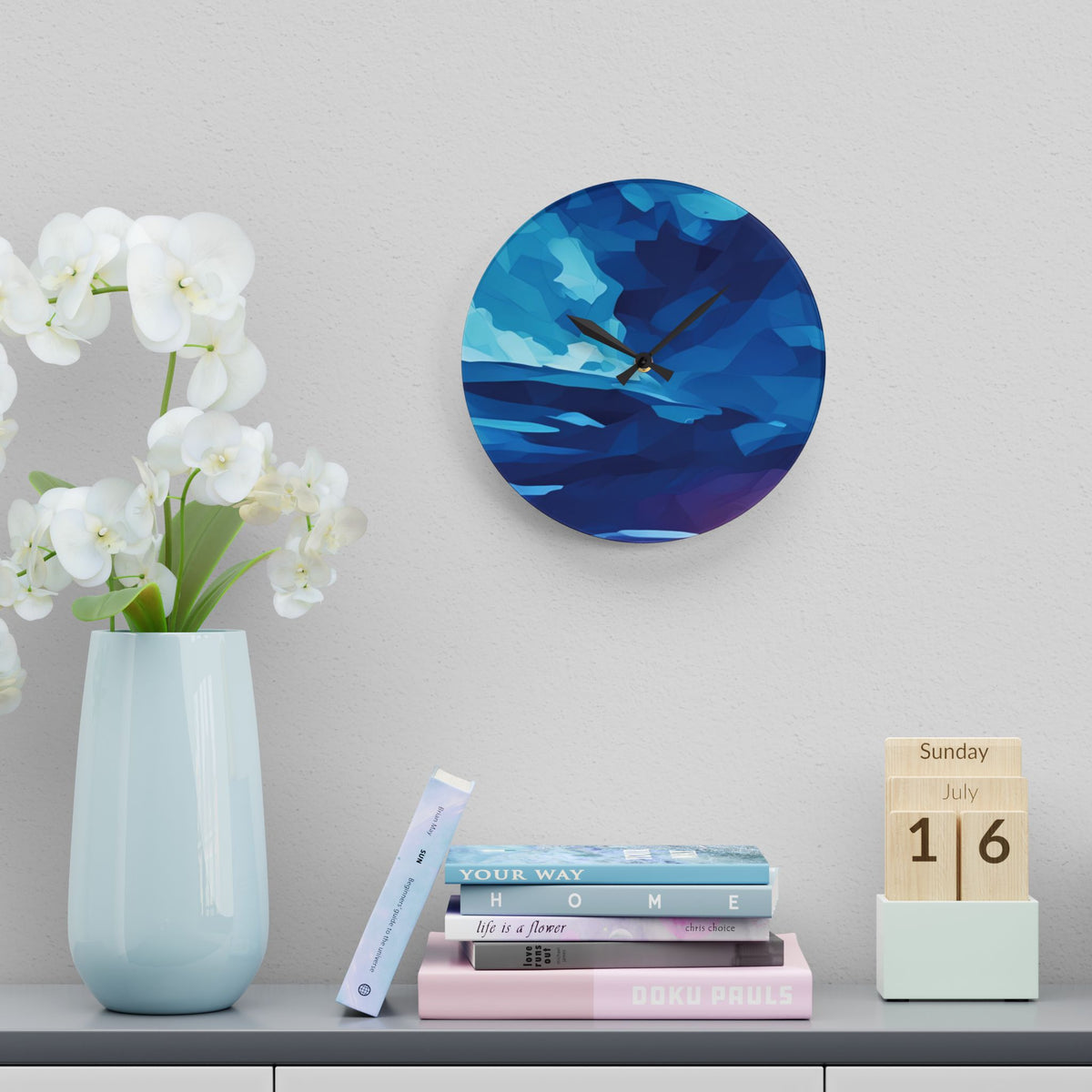 Acrylic Wall Clock - Poly Art - Sunset Sky (Variant 2)