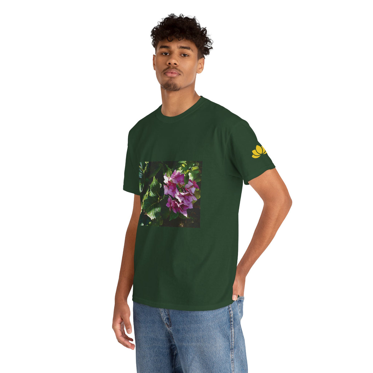 Unisex Heavy Cotton Tee - Flower of Ortensia/Hydrangea Macrophylla