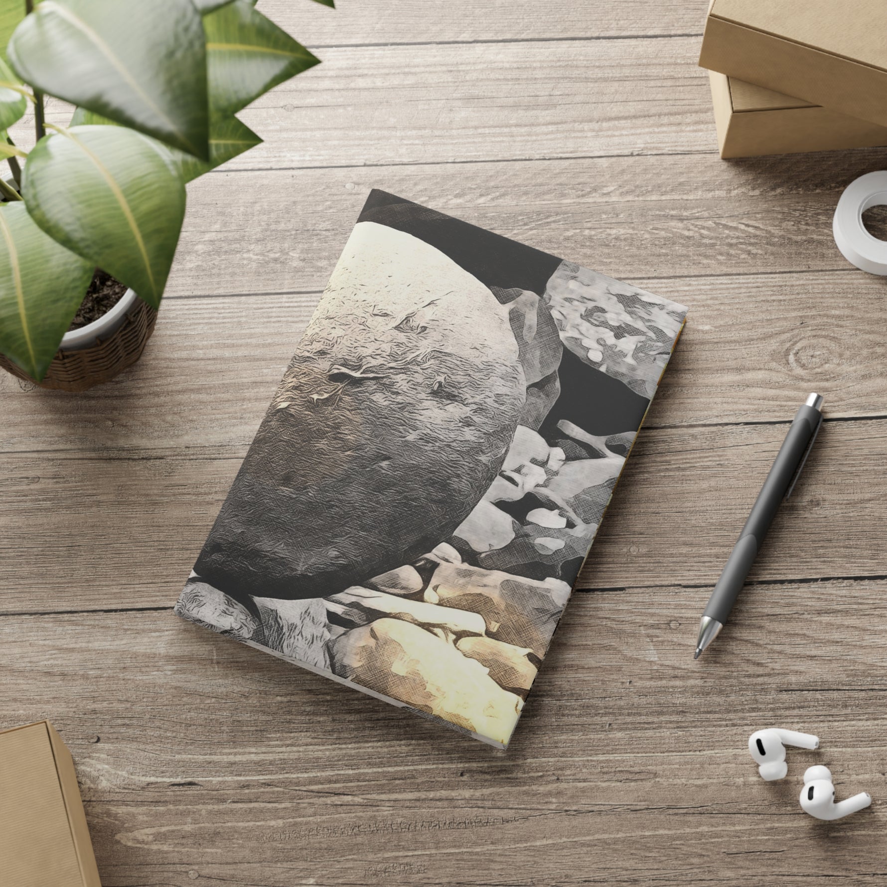 Hardcover Notebook with Puffy Covers - Stone Balance (Variant 1)
