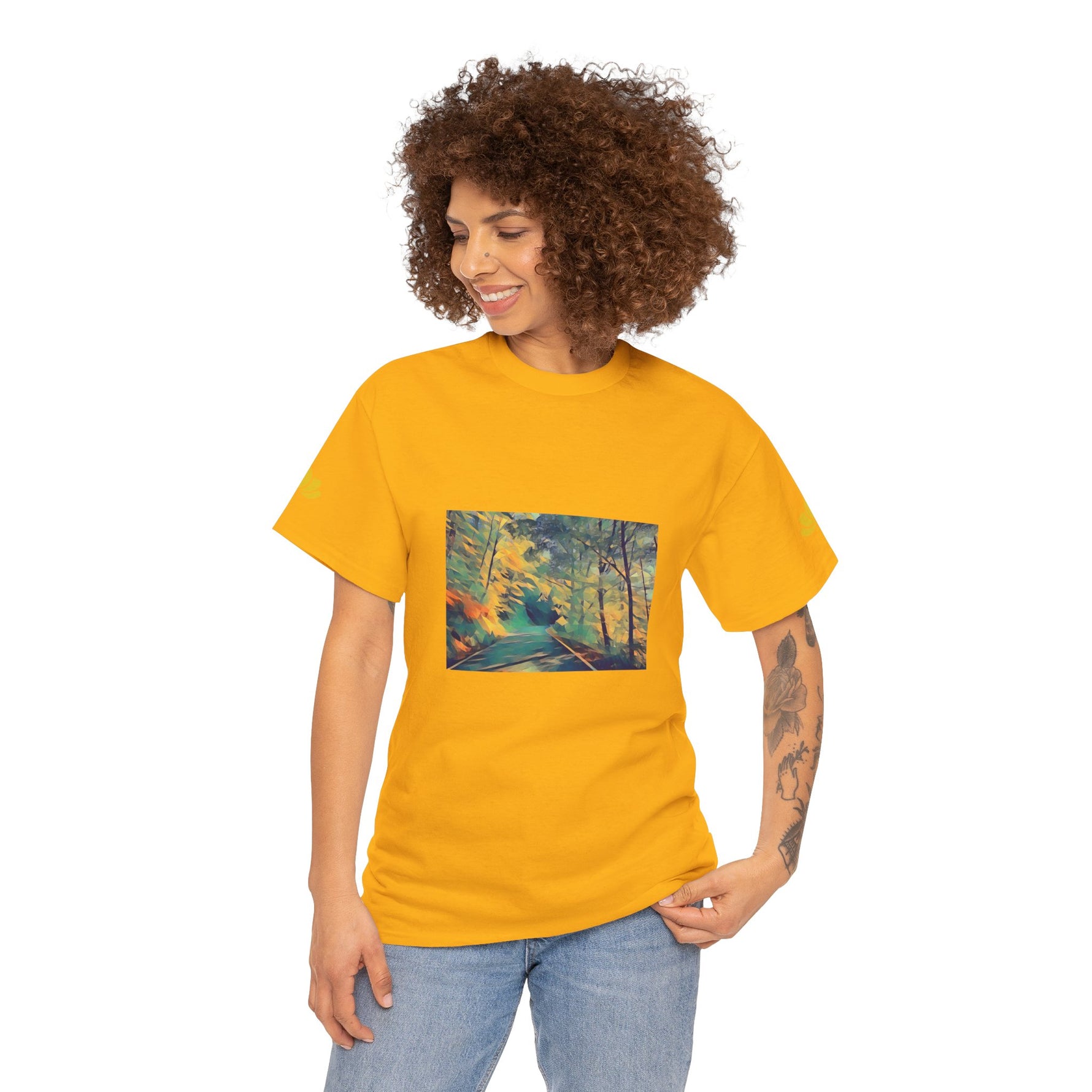Unisex Heavy Cotton Tee - Poly Art - Forest (Variant 1)