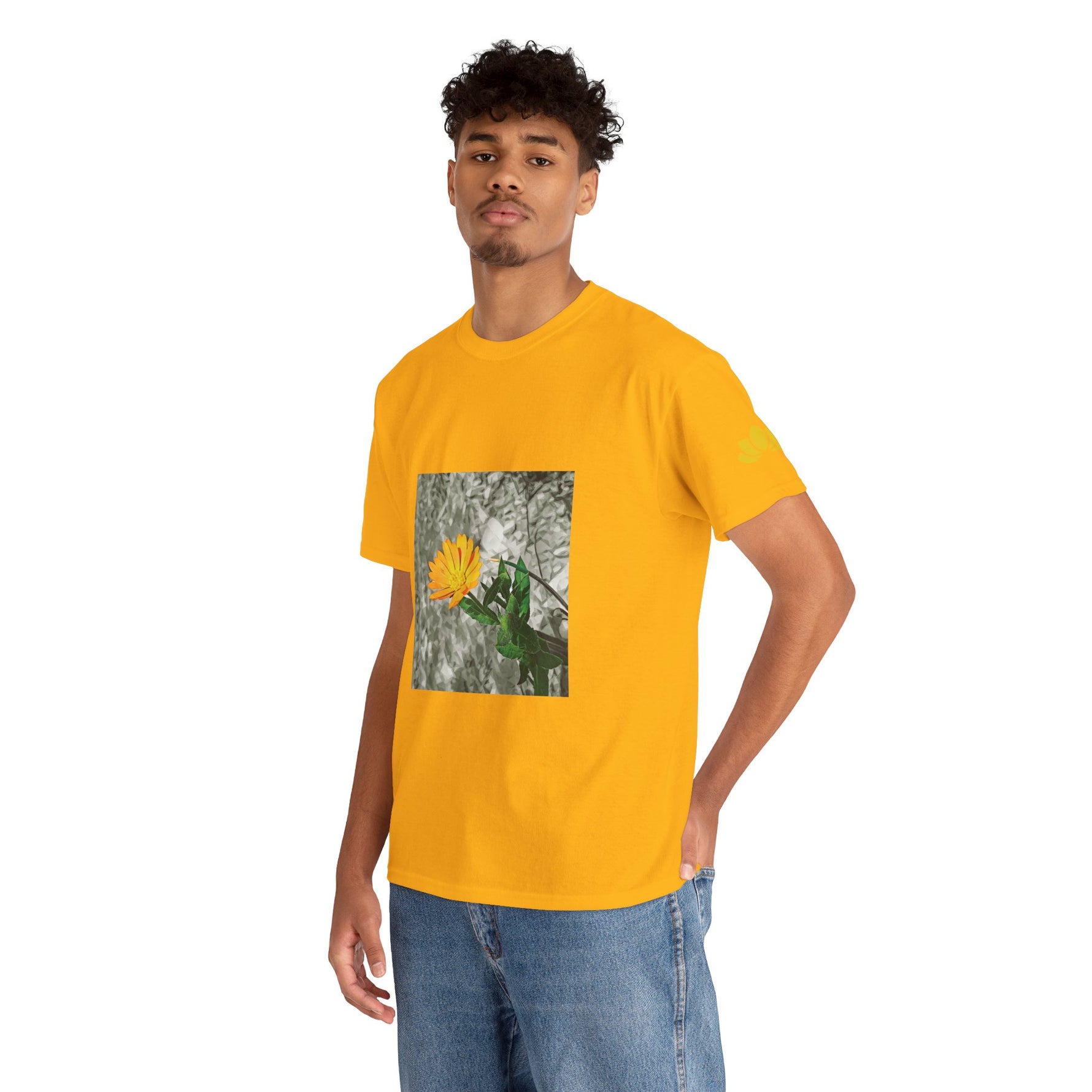 Unisex Heavy Cotton Tee - Poly Art - Flower of Calendula (Variant 1)