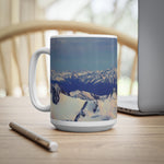 Ceramic White Cup 15oz - Poly Art - View from Mont Blanc