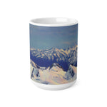 Ceramic White Cup 15oz - Poly Art - View from Mont Blanc