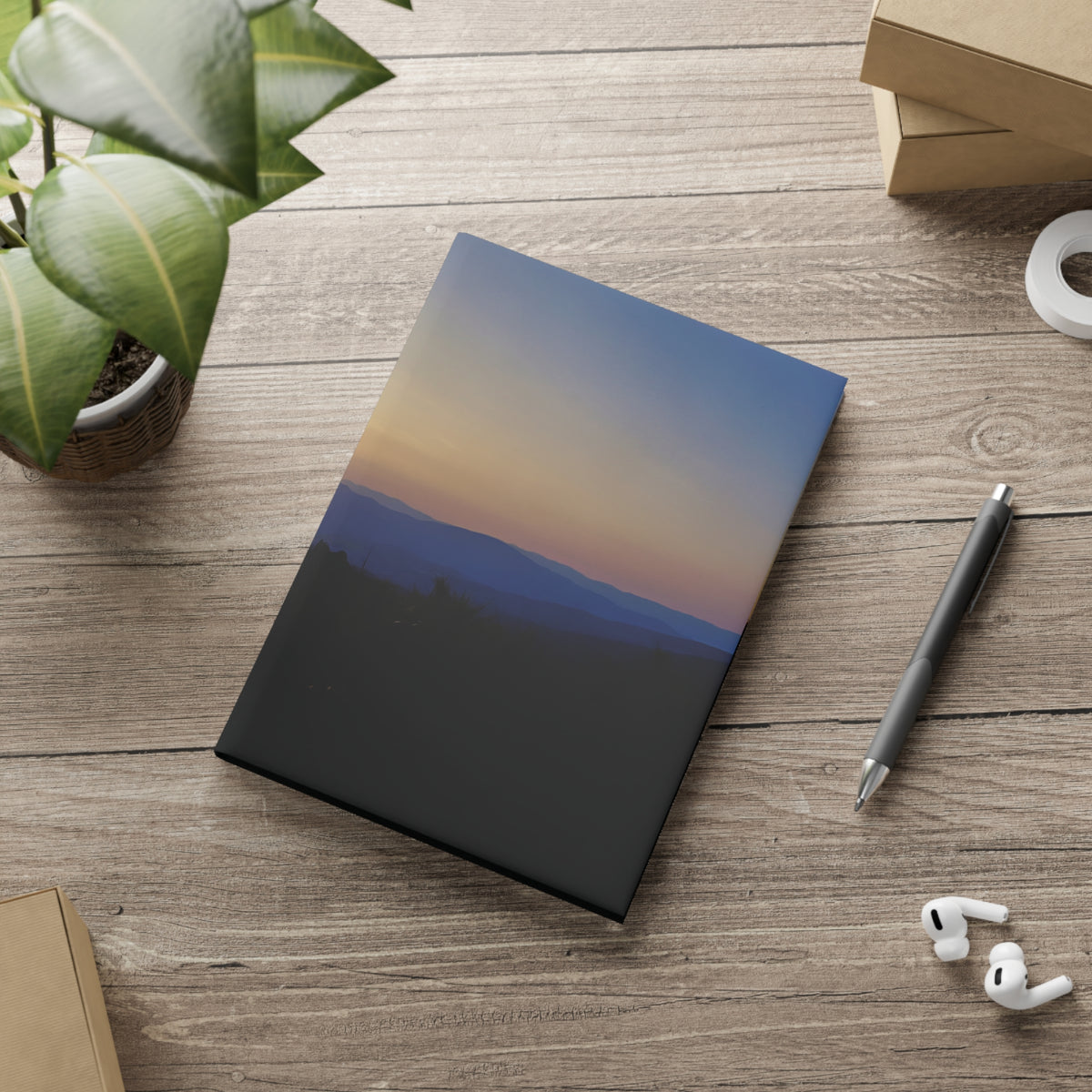 Hardcover Notebook with Puffy Covers - Sunset Sky (Variant 1)