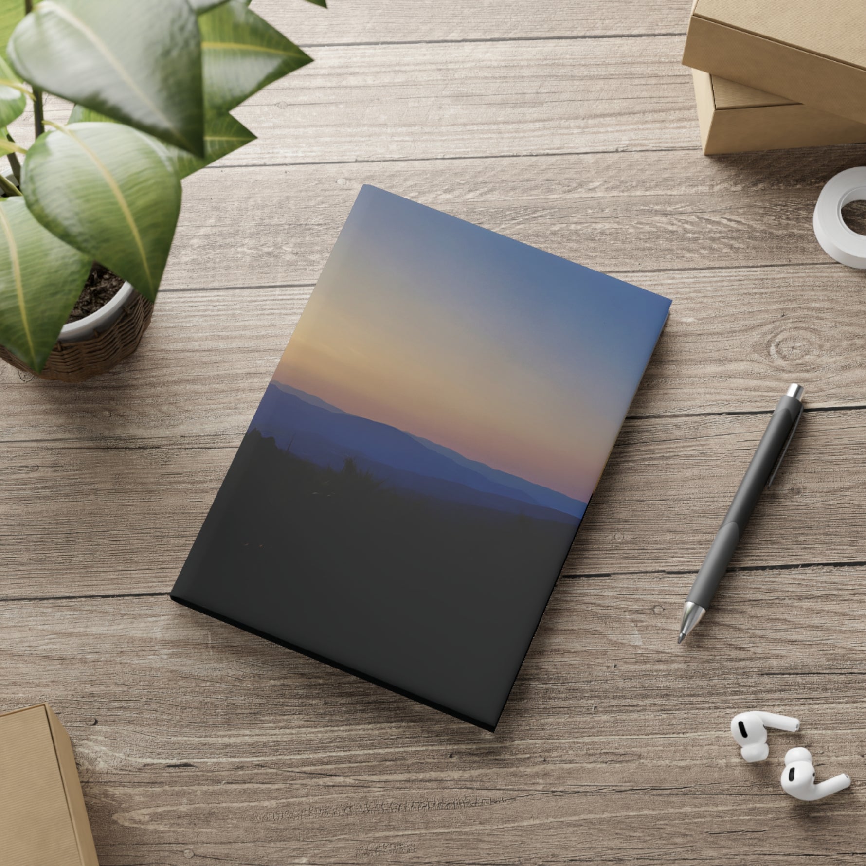 Hardcover Notebook with Puffy Covers - Sunset Sky (Variant 1)