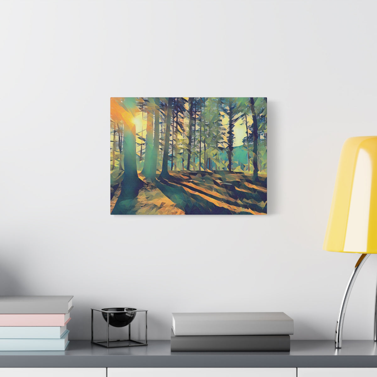 Stretched Matte Canvas - Poly Art - Forest (Variant 09)