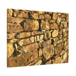Stretched Matte Canvas - Stone Wall at Sunset