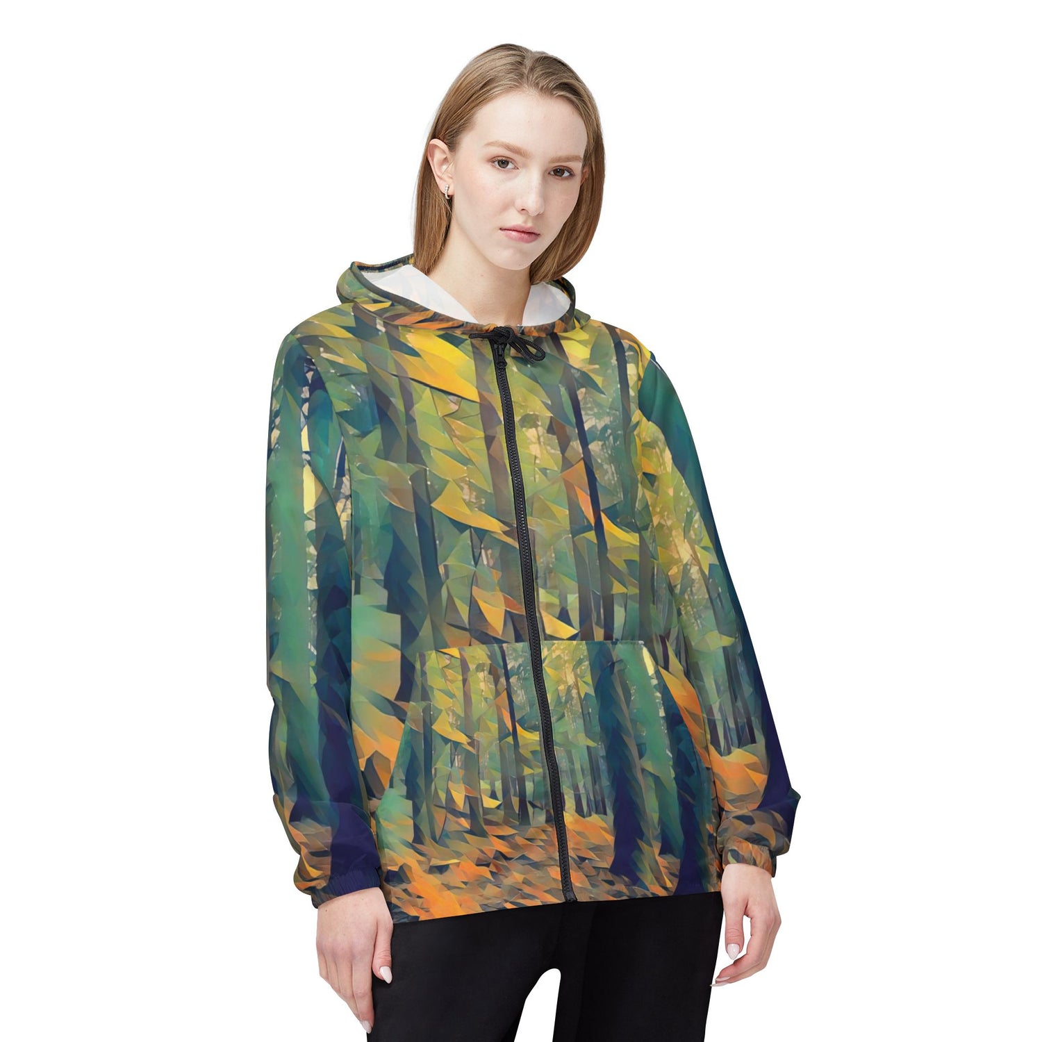 Windbreaker Jacket - Poly Art - Forest, a Path (Variant 2)