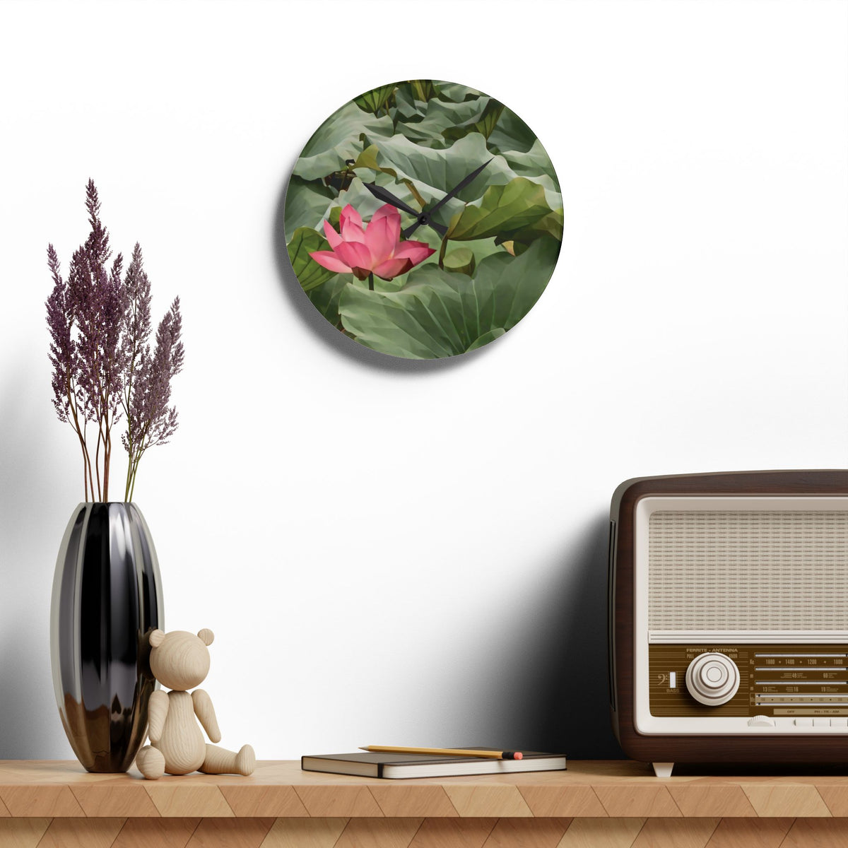 Acrylic Wall Clock - Poly Art - Flower of Lotus (Variant 1)
