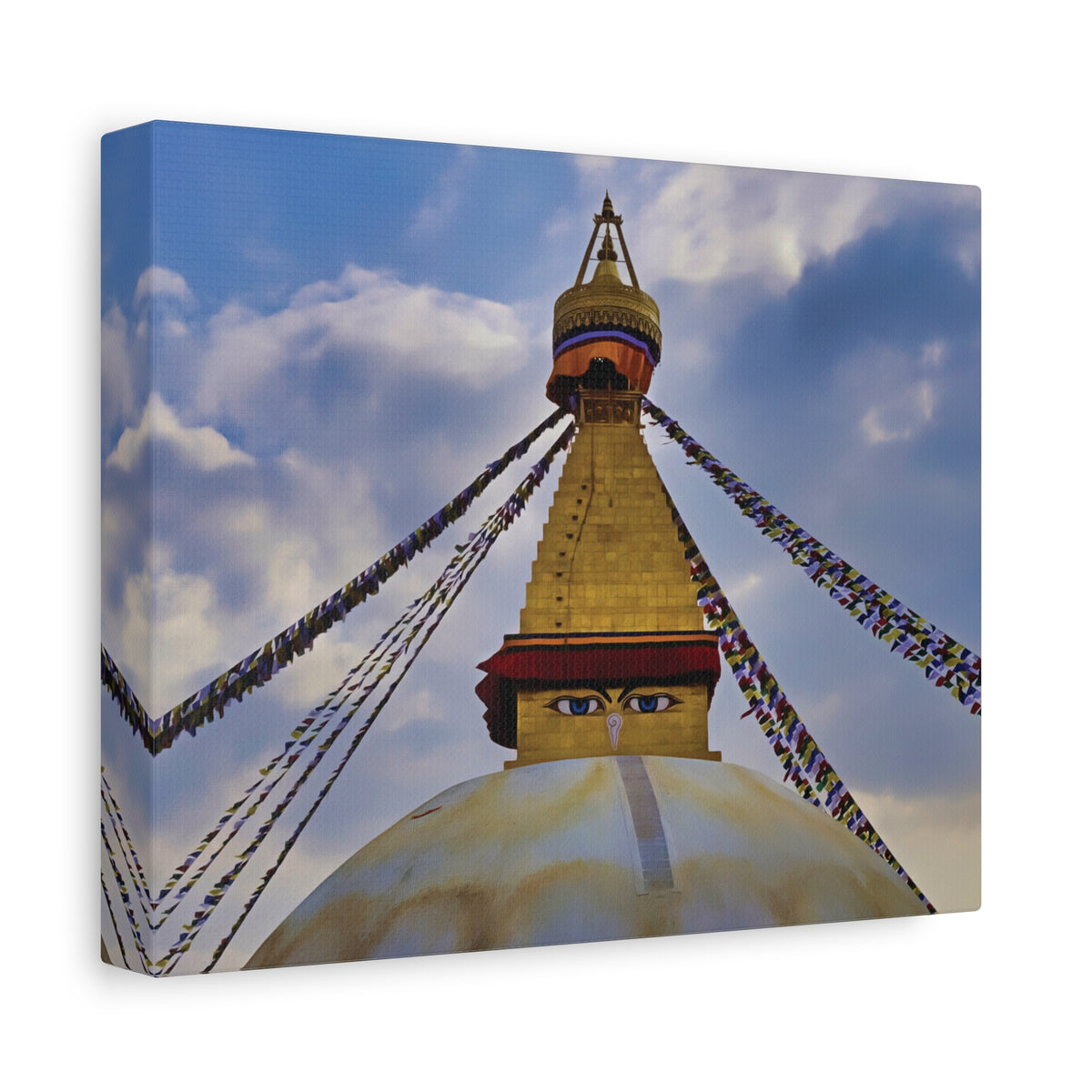 Stretched Matte Canvas - Nepal, Stupa with Buddha's Eyes (Variant 3)