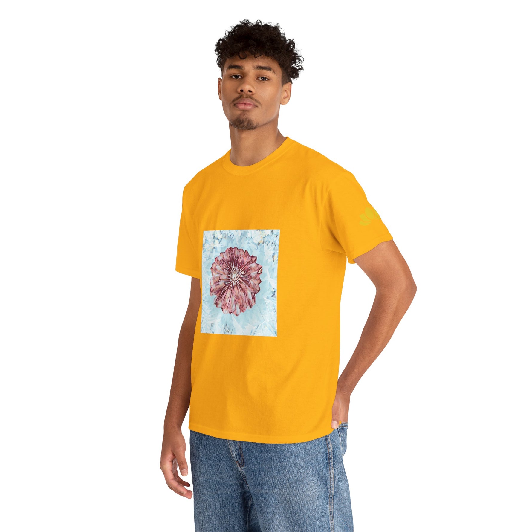 Unisex Heavy Cotton Tee - Poly Art - Flower of Dahlia (Variant 2)