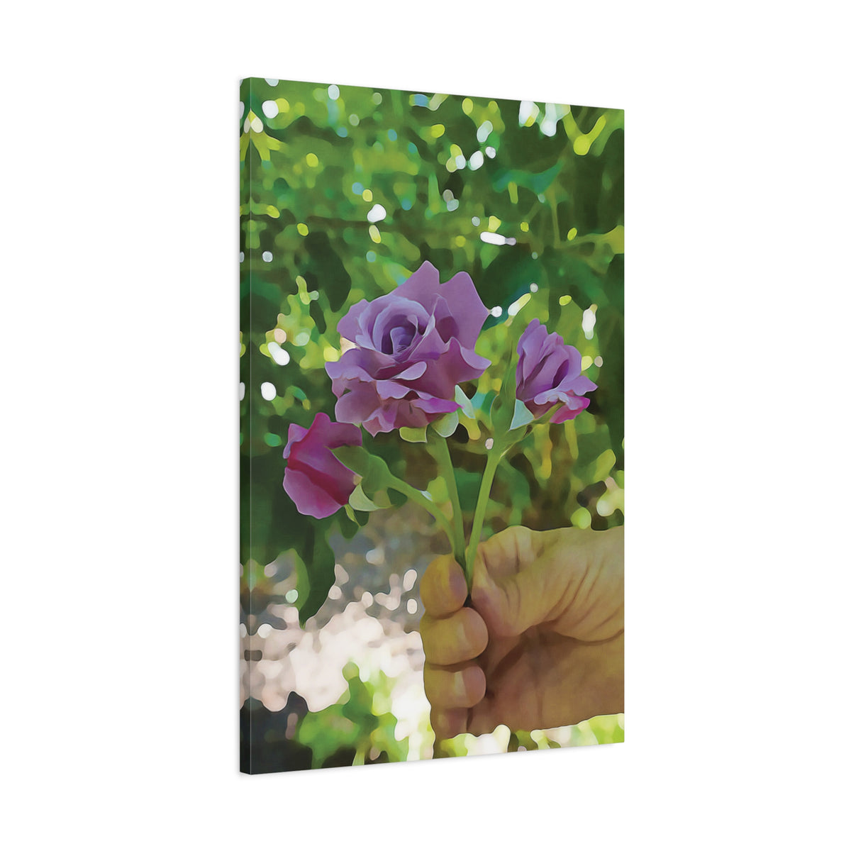 Stretched Matte Canvas - Flower of Rose, small bouquet