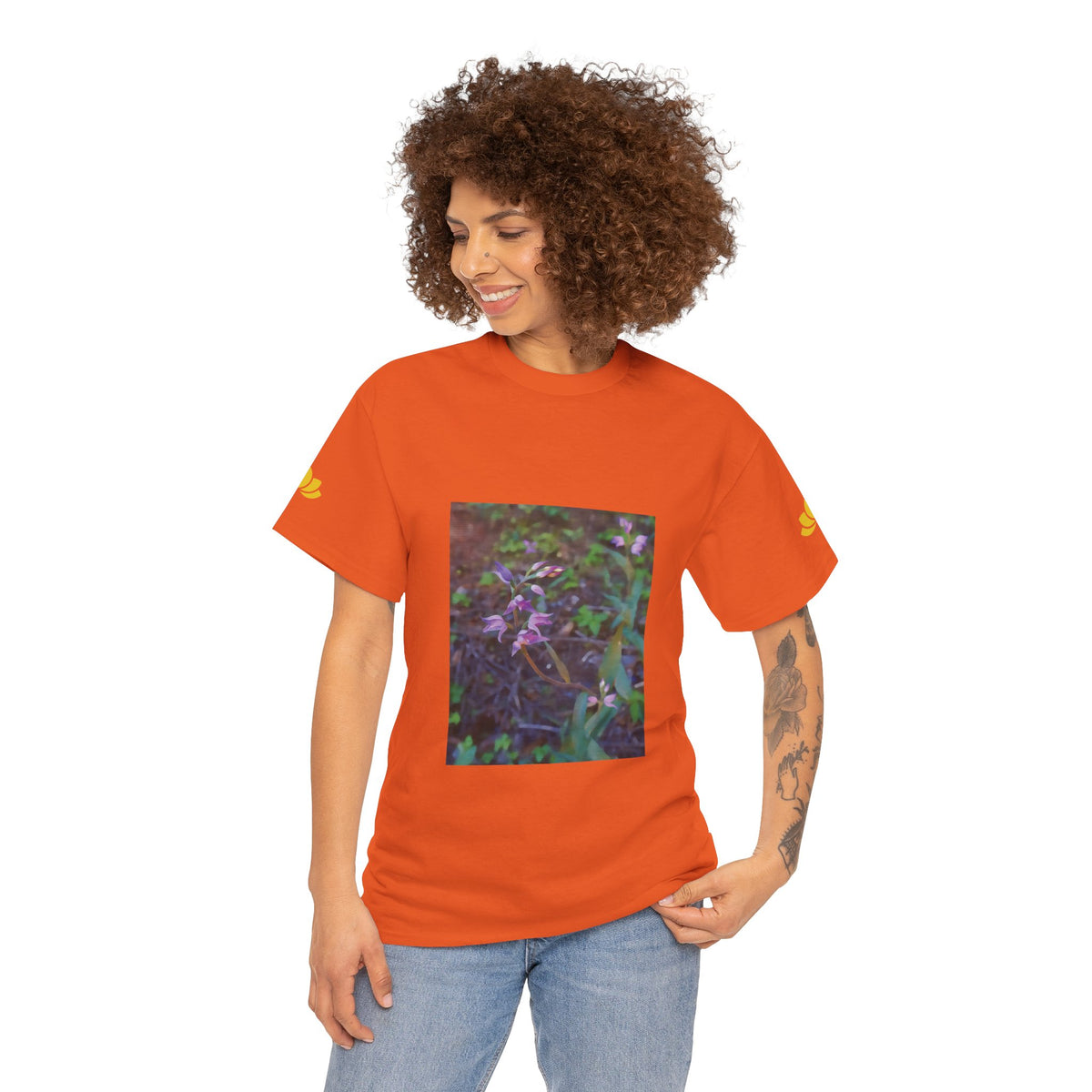 Unisex Heavy Cotton Tee - Flower of Cephalanthera Rubra