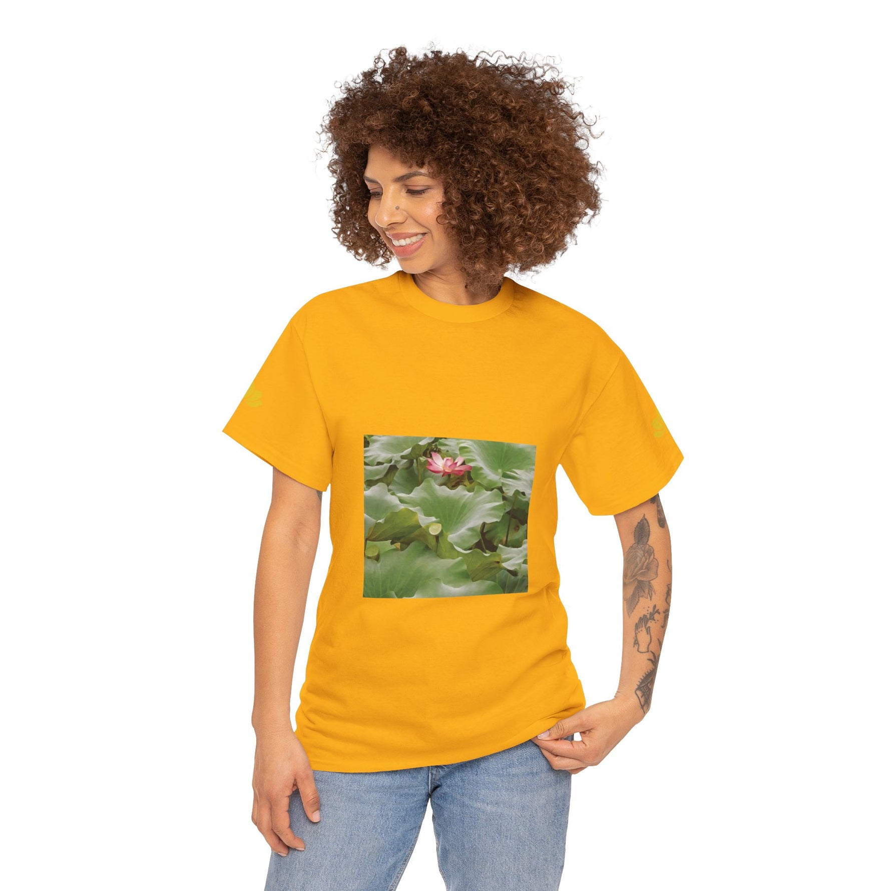 Unisex Heavy Cotton Tee - Flower of Lotus (Variant 2)
