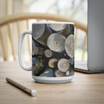 Ceramic White Cup 15oz - Poly Art - Wooden Trunks (Variant 2)