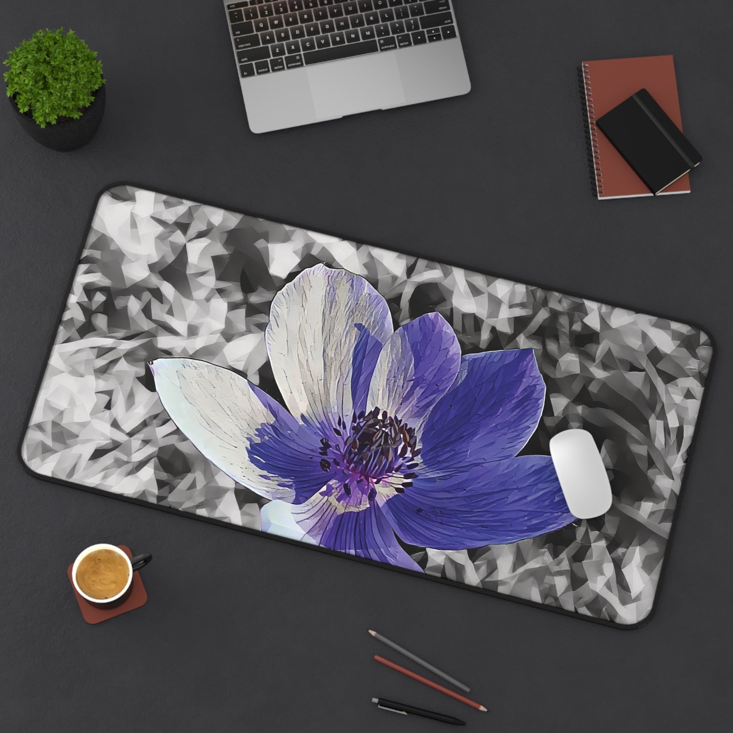 Desk Mat - Poly Art - Flower of Anemone