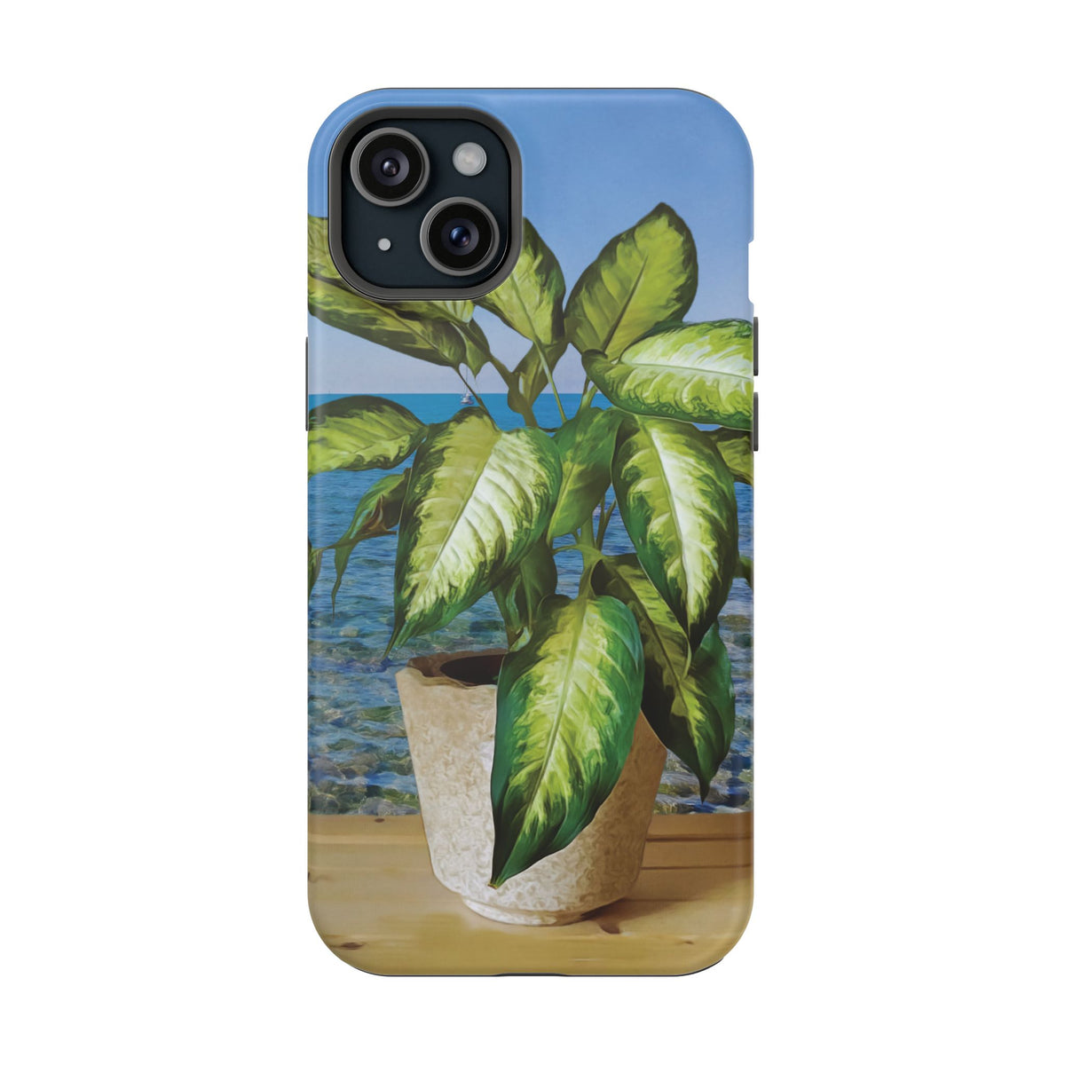 Magnetic Tough Phone Case - Dieffenbachia Plant and Sea