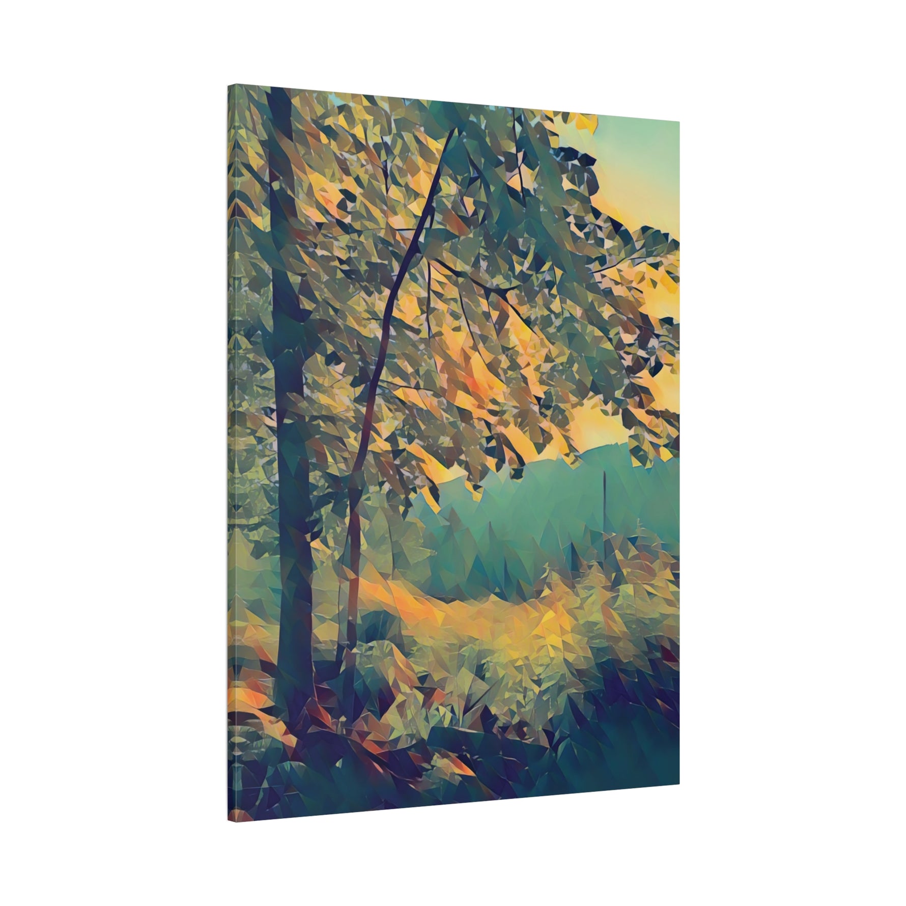 Stretched Matte Canvas - Poly Art - Forest (Variant 12)
