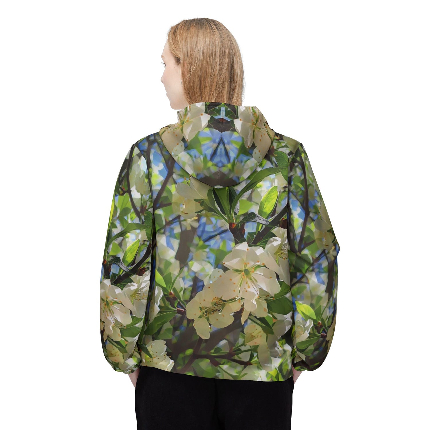Windbreaker Jacket - Poly Art - Apple's Tree Flower (Variant 1)