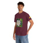 Unisex Heavy Cotton Tee - Poly Art - Flower, White