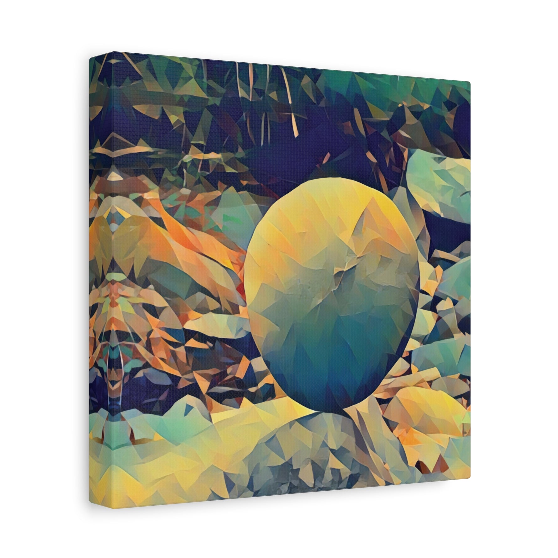Stretched Matte Canvas - Poly Art - Stone Balance