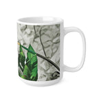 Ceramic White Cup 15oz - Poly Art - Flower of Calendula (Variant 1)