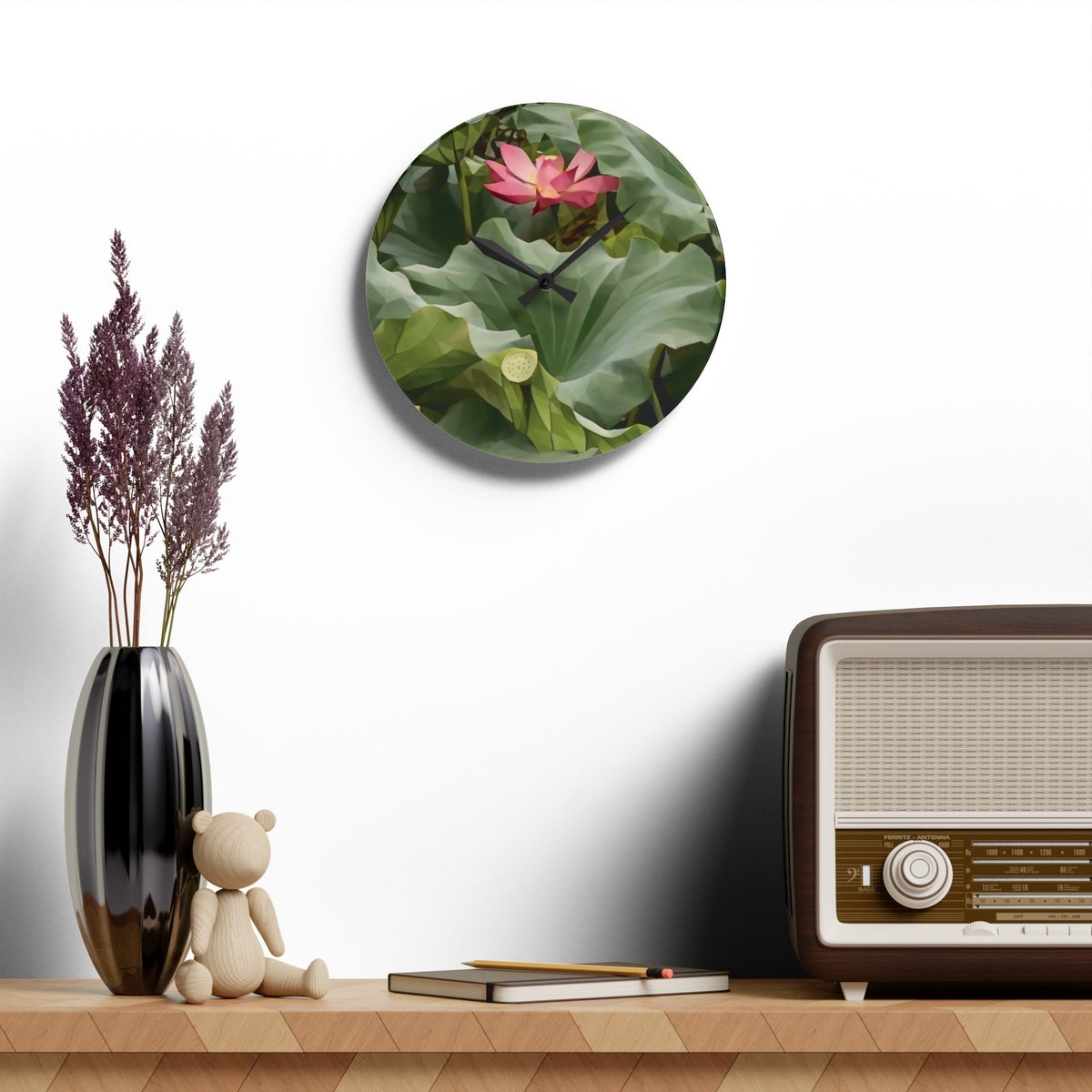 Acrylic Wall Clock - Poly Art - Flower of Lotus (Variant 2)