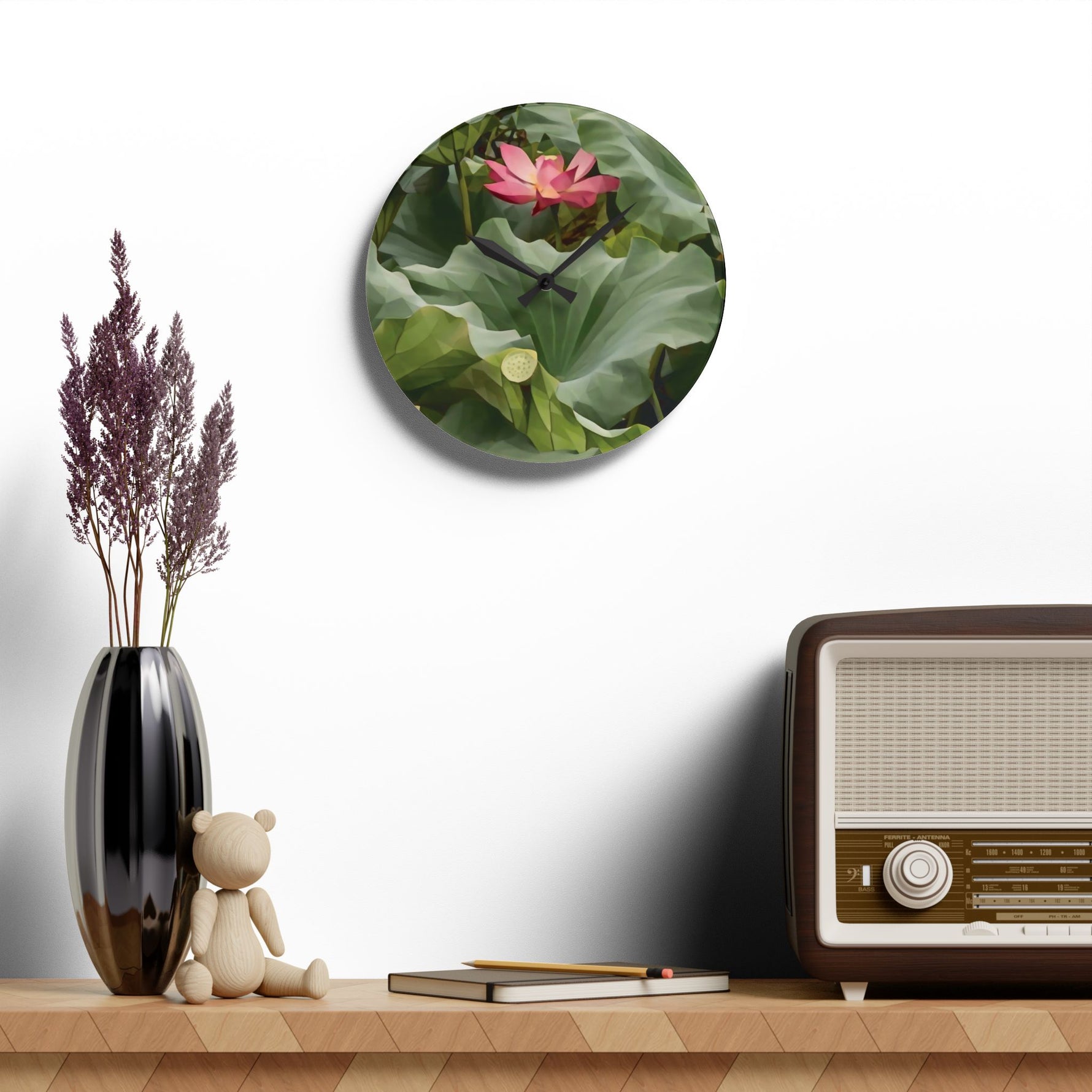 Acrylic Wall Clock - Poly Art - Flower of Lotus (Variant 2)