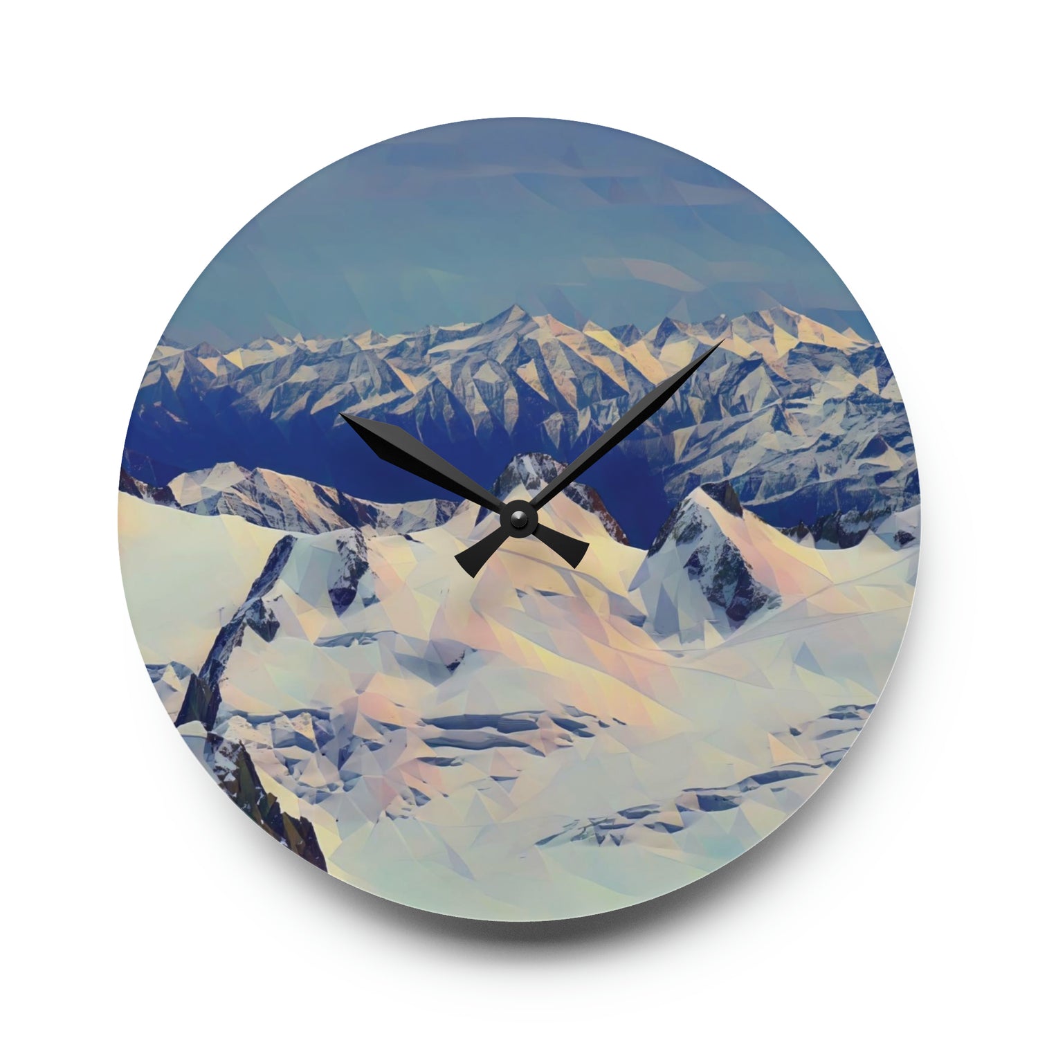 Acrylic Wall Clock - Poly Art - View from Mont Blanc