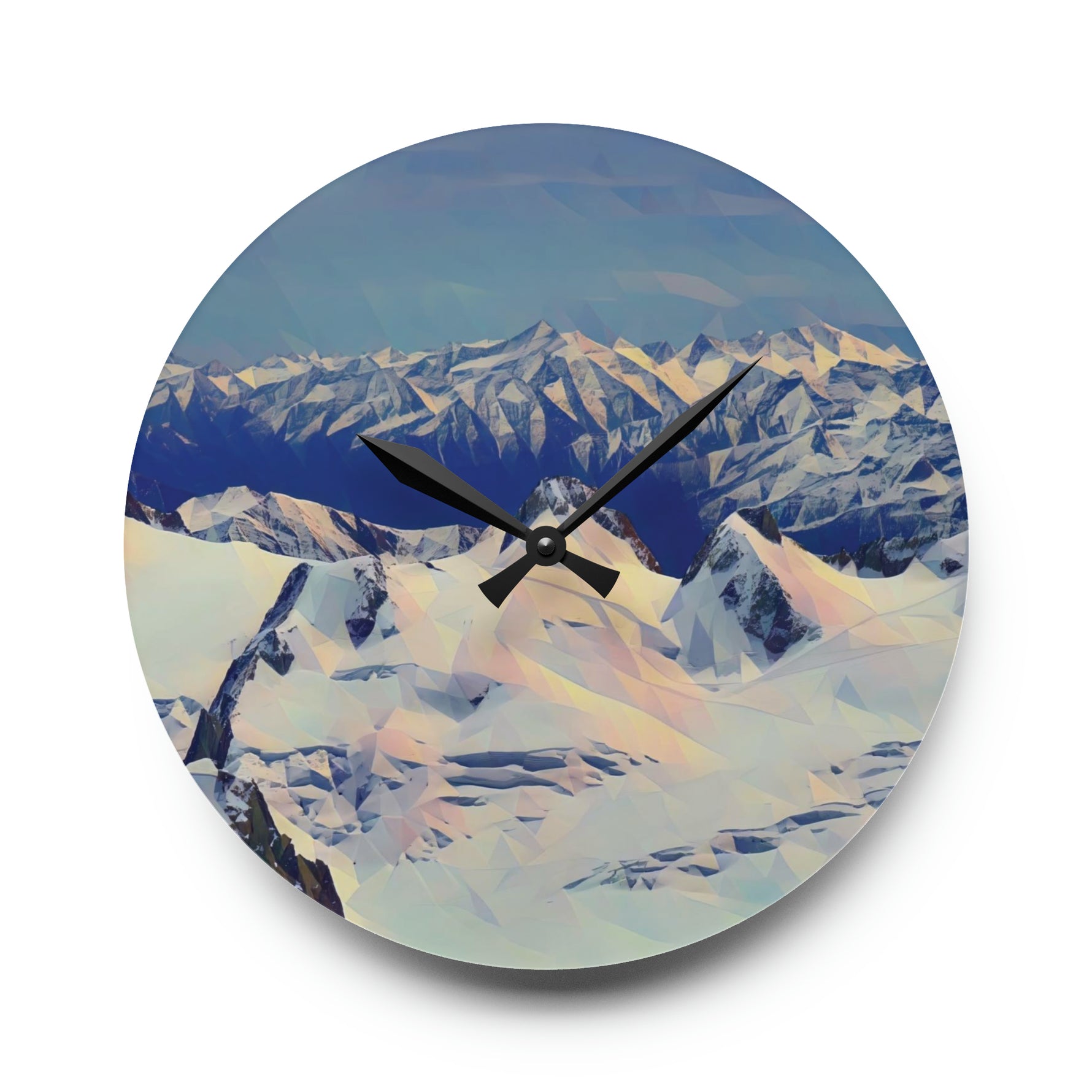 Acrylic Wall Clock - Poly Art - View from Mont Blanc