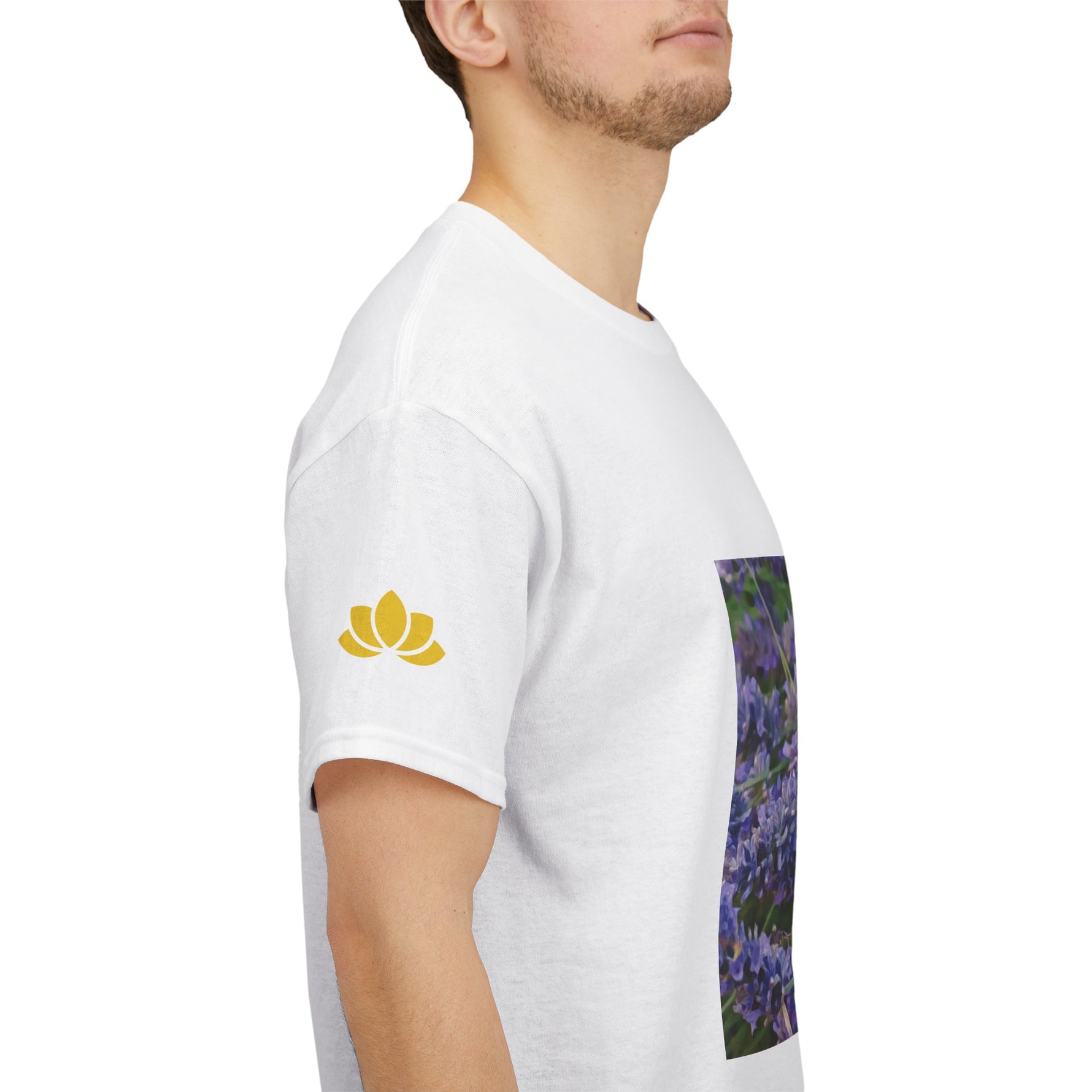 Unisex Heavy Cotton Tee - Flower of Lavender and Chamomile