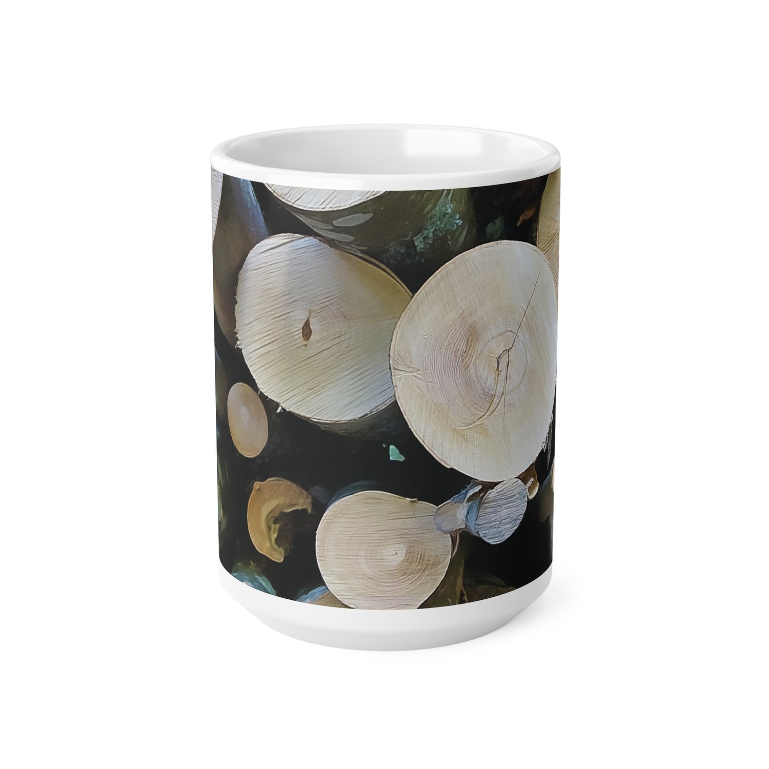 Ceramic White Cup 15oz - Wooden Trunks (Variant 1)